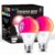Geeni Prisma Smart Light Bulbs, 800 Lumens, 2700K Dimmable, A19, 60W Equivalent, Color Changing RGBW LED, Works with Alexa and Google Home, No Hub Required, 2.4GHz WiFi, 2-Pack