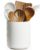 Getstar Large White Ceramic Kitchen Utensil Holder (H7.2′ x W6.2′), With Cork Mat, Organizes 10-15 Utensils