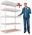 HOMEDANT White 5 Tier Laminated Boltless Heavy Duty Garage Storage Adjustable Wide Size Metal Shelving Unit Utility Rack Shelves Organization Shelf Shed Warehouse 47.7″ W x 24.1″ D x 71.3″ H 1Pack