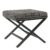 Homepop Home Decor | Modern Square Ottoman with Metal X Base | Ottoman for Living Room & Bedroom | Decorative Home Furniture (Onyx) Small