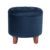 Homepop Home Decor | Upholstered Round Velvet Tufted Foot Rest Ottoman | Ottoman with Storage for Living Room & Bedroom | Decorative Home Furniture, Navy