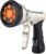 Hose Nozzles 9 Adjustable Patterns Hose Spray Nozzle Heavy Duty Metal Hose Nozzle Spray Slip Resistant Water Sprayer for Cleaning/Watering Lawn Garden/Pets Shower/Car Washing, silvery