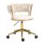 NIOIIKIT Velvet Office Desk Chair with Hand Woven Backrest, 360° Swivel & Height Adjustable Task Chairs, Makeup Chair, Living Room Chairs with Stainless Base and 5 Wheels (Ivory)