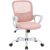 Office Chair Mid Back Desk Chair1 Ergonomic Mesh Computer Gaming with Larger Seat, Executive Height Adjustable Swivel Task with Lumbar Support Armrest for Women Adults, Pink