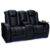 Seatcraft Euphoria Heat & Massage Loveseat, Living Room, Powered Headrest, Powered Lumbar, Italian Leather, Powered Recline, Black