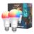 Smart Light Bulbs, 1100 Lumen, 90+CRI WiFi Mesh & Bluetooth Color Changing A19 Light Bulb, 16 Million DIY Colors RGB Light Bulbs, Compatible with Alexa, Google Assistant Home App, 2 Pack