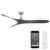WAC Lighting Malibu Indoor and Outdoor 3-Blade Smart Home Ceiling Fan 70in Brushed Nickel Ebony with Remote Control works with Alexa and iOS or Android App