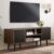 WAMPAT Mid-Century Modern TV Stands for TVs up to 60 ” Flat Screen, Wood Media Console Table with Doors Home Entertainment Center for Living Room, Black