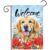 Winter Welcome Golden Retriever Garden Flag Dog Flags Christmas Outdoor Decor Holiday Yard Flag for Outside 12×18 Double Sided Lawn Farmhouse Decorations