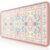iCasso Pink Desk Mat,Large Desk Pad for Keyboard and Mouse,Non Slip Keyboard Pad 35.4 * 15.7 Inches,XXL Gaming Mousepad with Stitched Edges, Floral Computer Mat for Office Home School