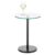 mDesign Glass Top Side/End Drink Table – Tall Modern Round Accent Metal Nightstand Furniture for Living Room, Dorm, Home Office, and Bedroom – 16″ Round – Clear/Matte Black